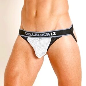 CELLBOCK 13 Tailback Mesh Jockstrap - Black/White